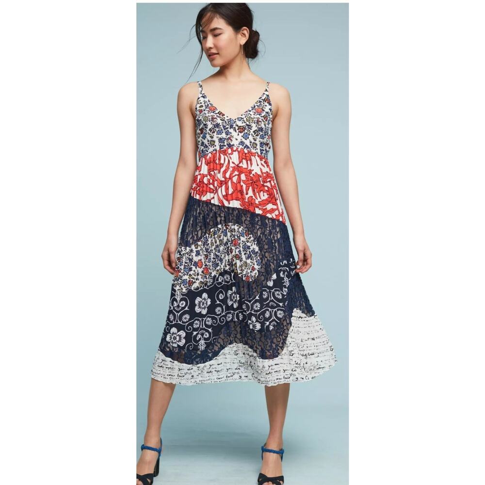 Maeve Anthropologie Isa womens multicolor floral dress size 12